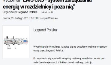 Legrand zaprasza na kolejne szkolenie online